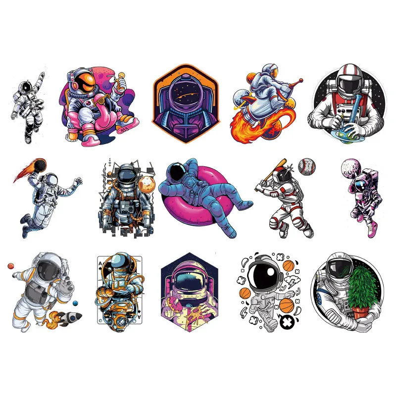 

Cartoon Space Astronaut Children's Hot Stamping DIY Pattern Sweater T-shirt Heat Transfer Sticker Clothing Decoration Wholesale