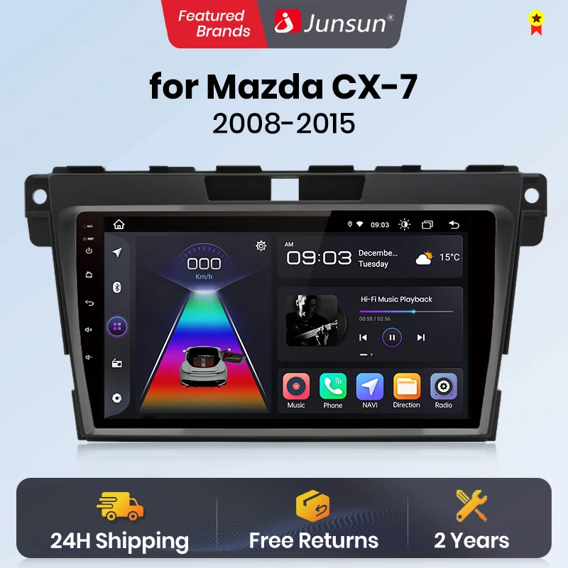 Junsun Wireless CarPlay Android Auto Car Radio for Mazda CX-7 CX7-2015 GPS Car Smart Systems Smart Car Radio