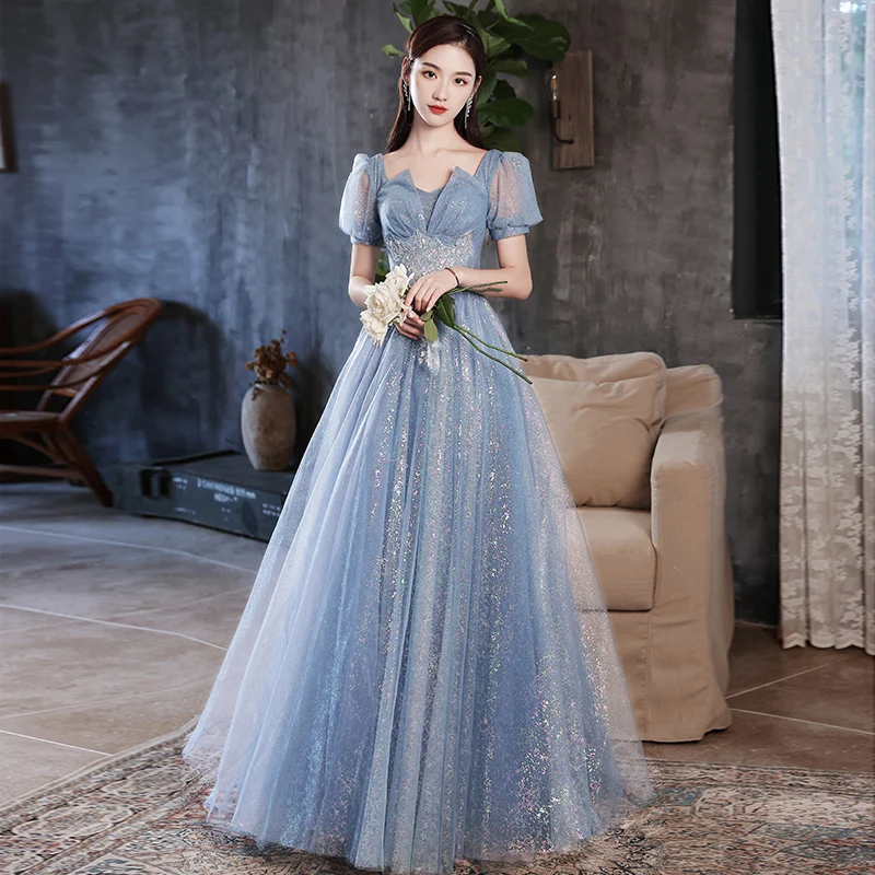 Robe de soiree 2024 New arrival V Neck Pink Blue Slim Elegant Evening Dress Formal Party Dresses Prom dresses Tailor Custom made