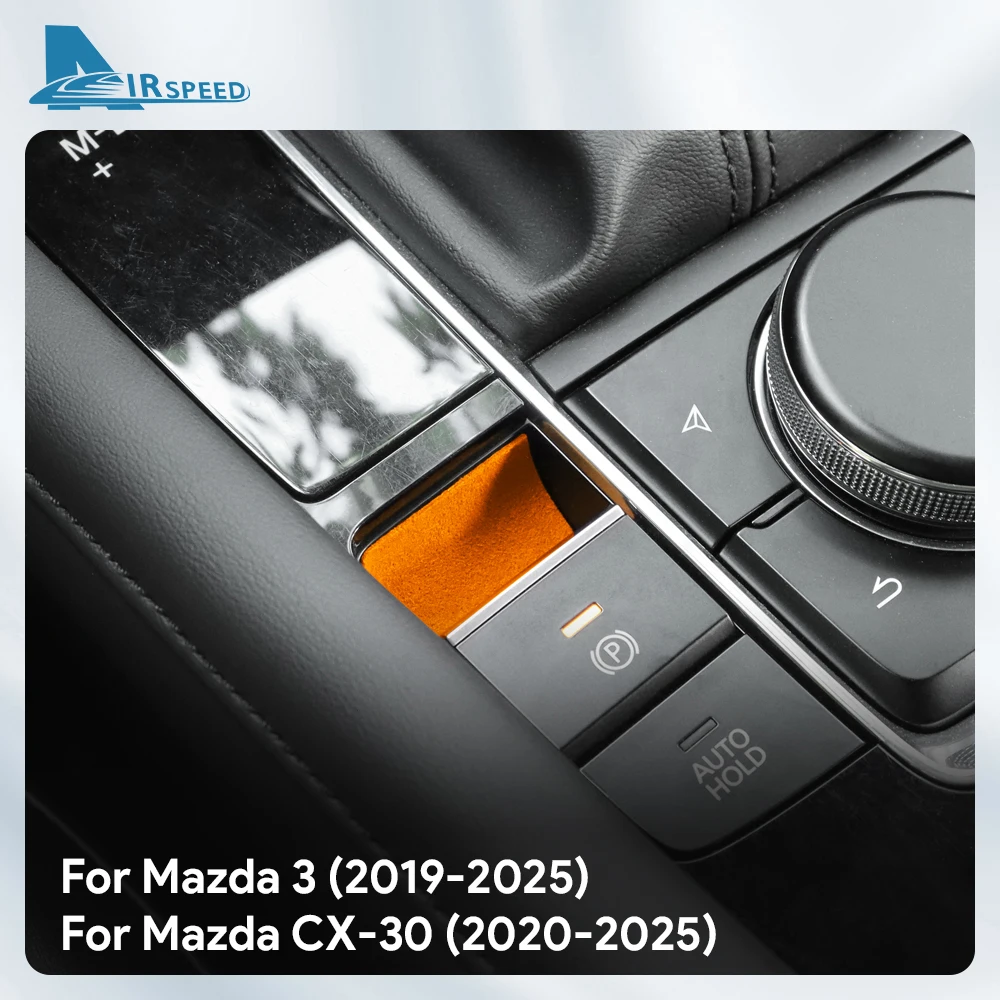 أفضل الجلد المدبوغ تقليم LHD RHD ملصق لمازدا 3 BP Axela CX30 CX-30 2019 2020 2021 2022 2023 2024 2025 الإلكترونية فرملة اليد الأخدود