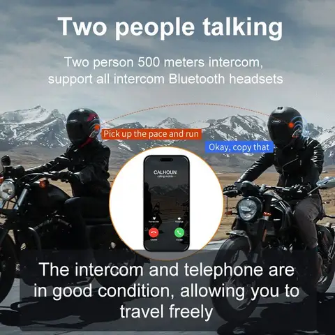 Y80 2X Motorcykelhjälm Intercom Bluetooth Headset V5.3 Handsfree-samtal Trådlös Brusreducering Vattentät 1000M Intercom 8 best sales y80 - №8