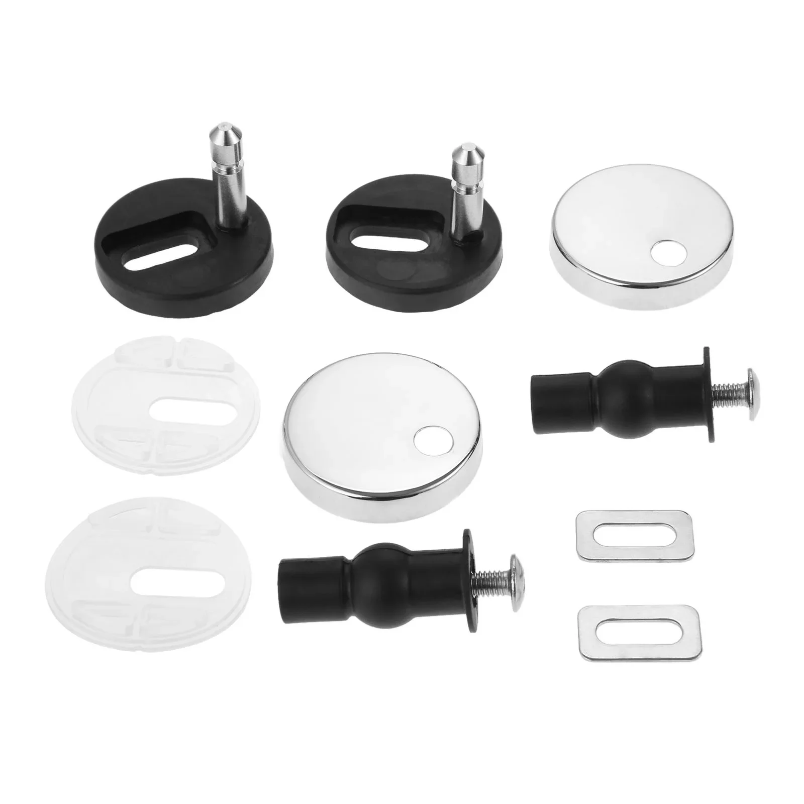 1Set Stainless Steel And Plastic Toilet Seat Hinges Fits For Most Standard Toilet Seats With Top Fix Hinge Hardware Accessories