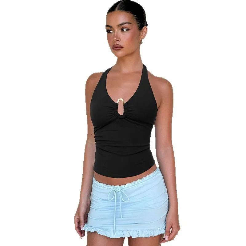 Haut tubulaire tricoté Sexy pour femmes, Design de nœud Bal, tendance, épicé, pour fille, transfrontalier, nouvelle collection été