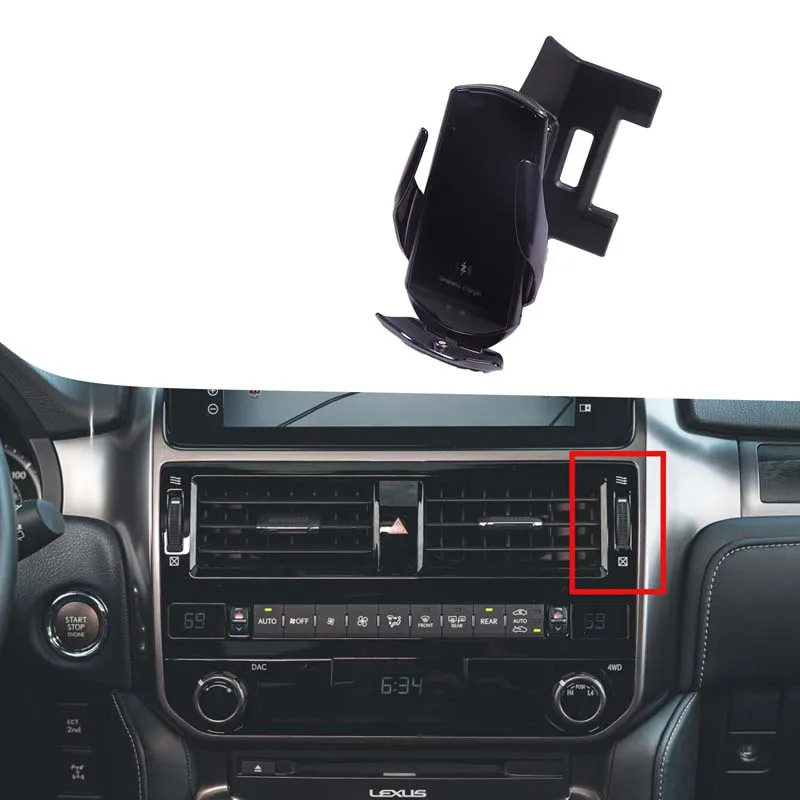 

For Lexus GX 2021-2023 Mobile Phone Holder Wireless Charger Car Mount Navigation Bracket GPS Support 360 Rotating
