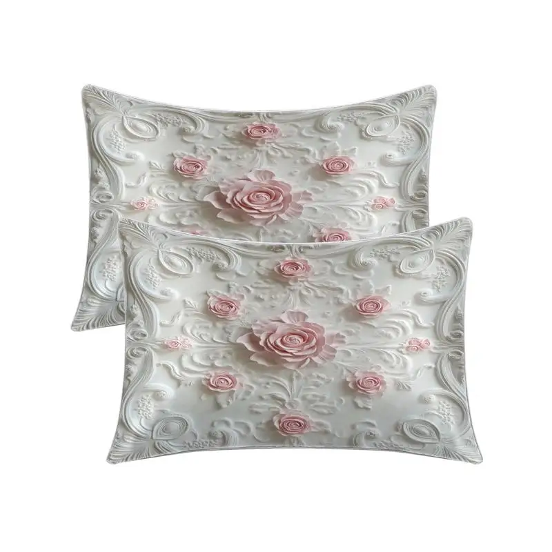

Наволочки Pink Rose — белый романтический декоративный набор из 2 наволочек для чистого и любящего прикосновения