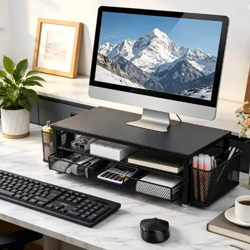 Double-layer desktop storage rack Notebook Computer Stand Desktop Computer Screen Desktop Elevated Desktop Storage