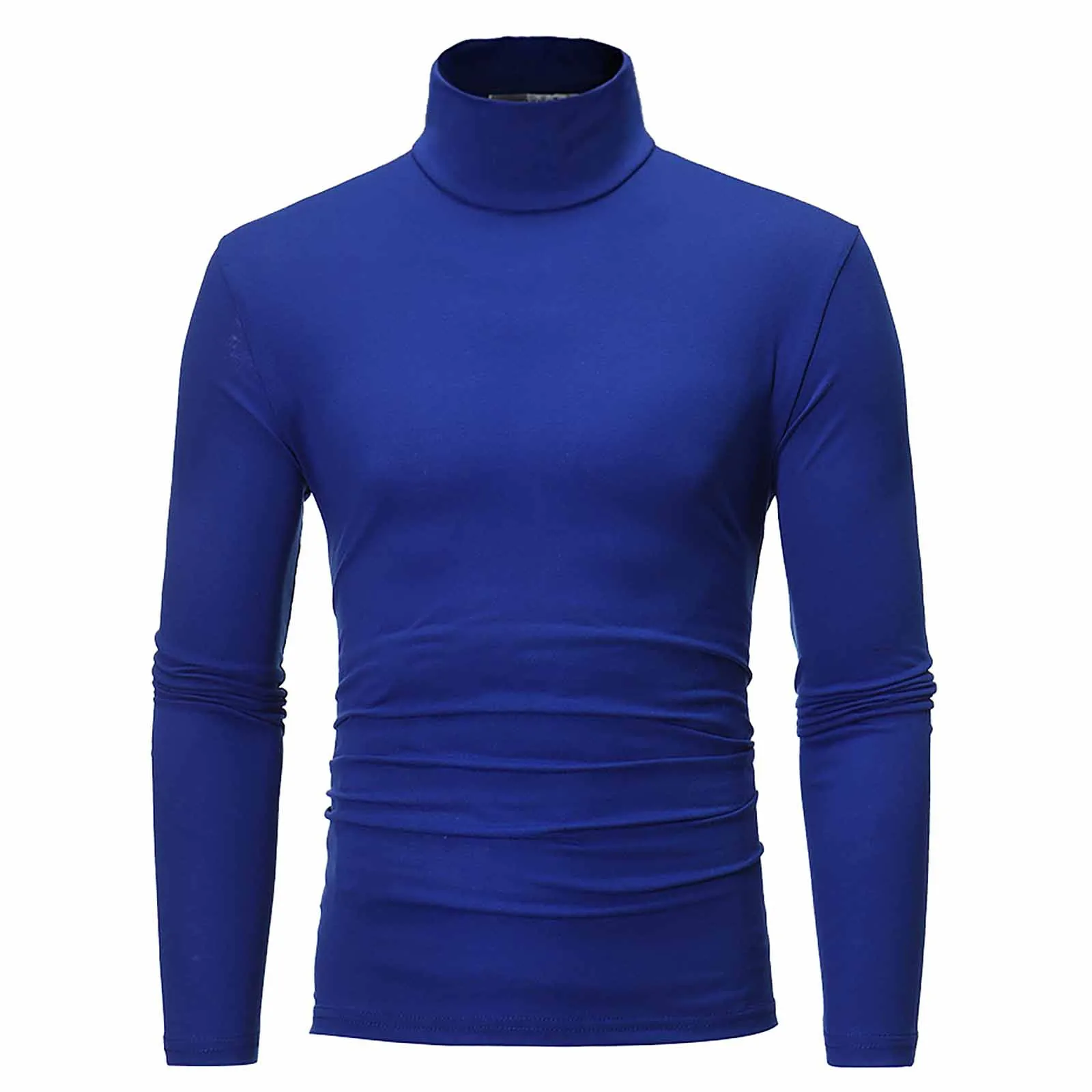 Solid Color Men'S Autumn Winter Turtleneck Long Sleeve Slim Pullover Sweater Blouse Top Winter Outdoor Fashion Tops Sweatwear