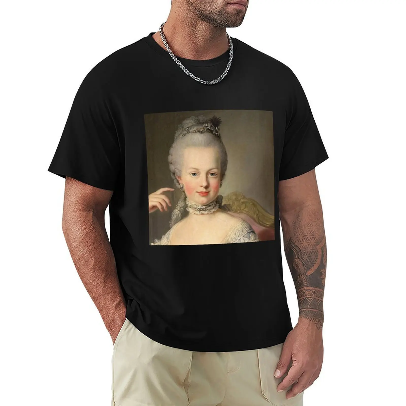 Beautiful Marie Antoinette,Potrait T-Shirt Basic Solid Color Short Sleeve T-Shirt