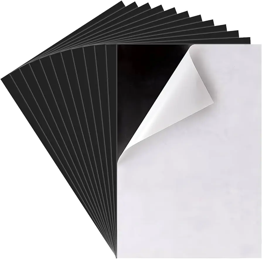 HUSPER 10 PCS Adhesive Magnetic Backing 4 X 6 Inch Flexible Magnet Sheets for Photo and Picture Magnets Craft Magnet Stickers