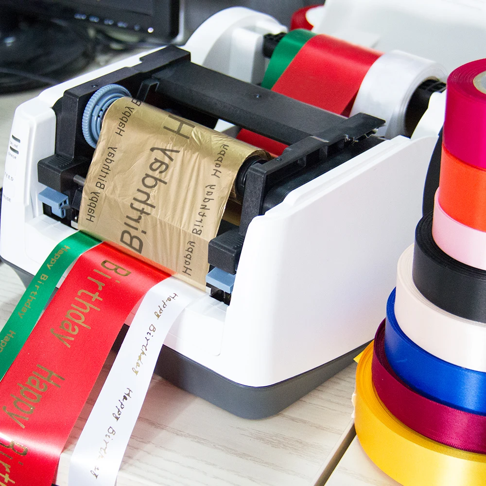 

N-mark Taffeta Printing Roll To Roll Label Hot Stamping Machine Multiple Width Different Colors Satin Ribbon Printer For Package