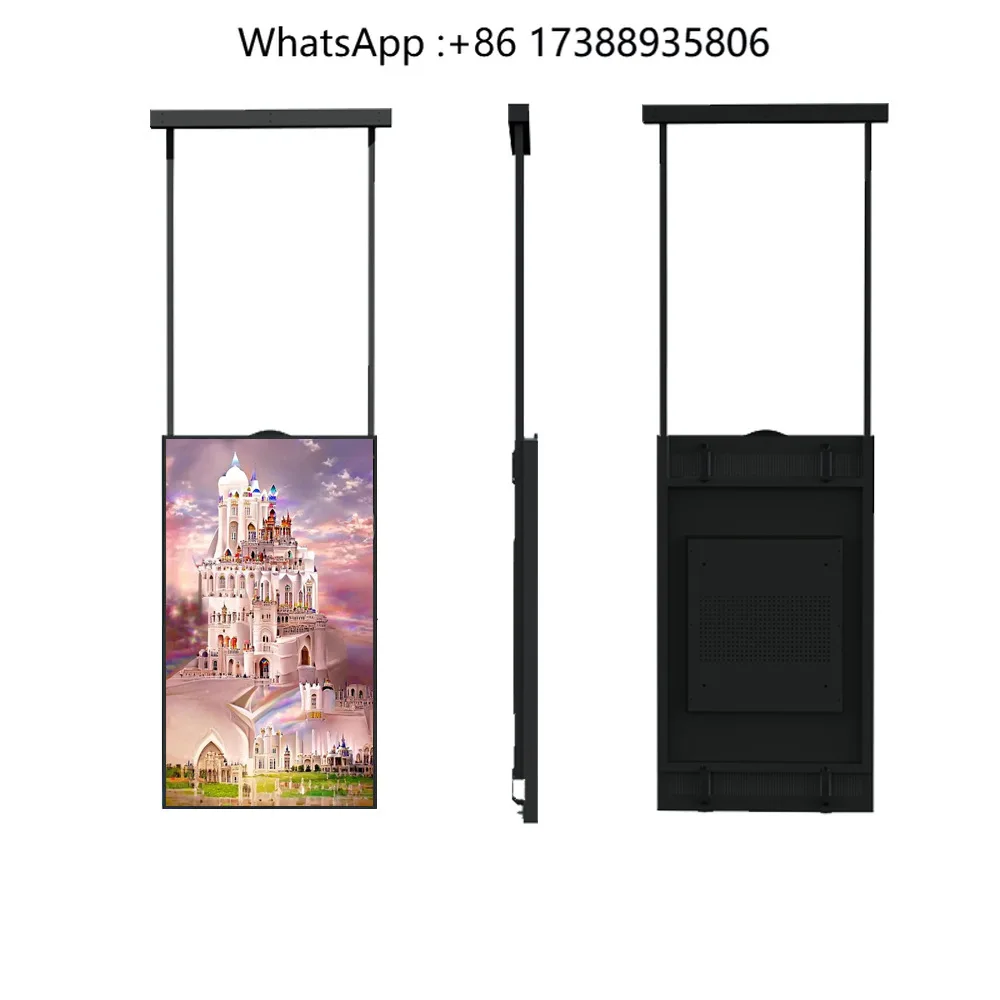 55-inch Wall-Mounted Double-Sided Indoor High-Brightness Showcase Advertising Player Android Display Remote-Controlled LCD Black