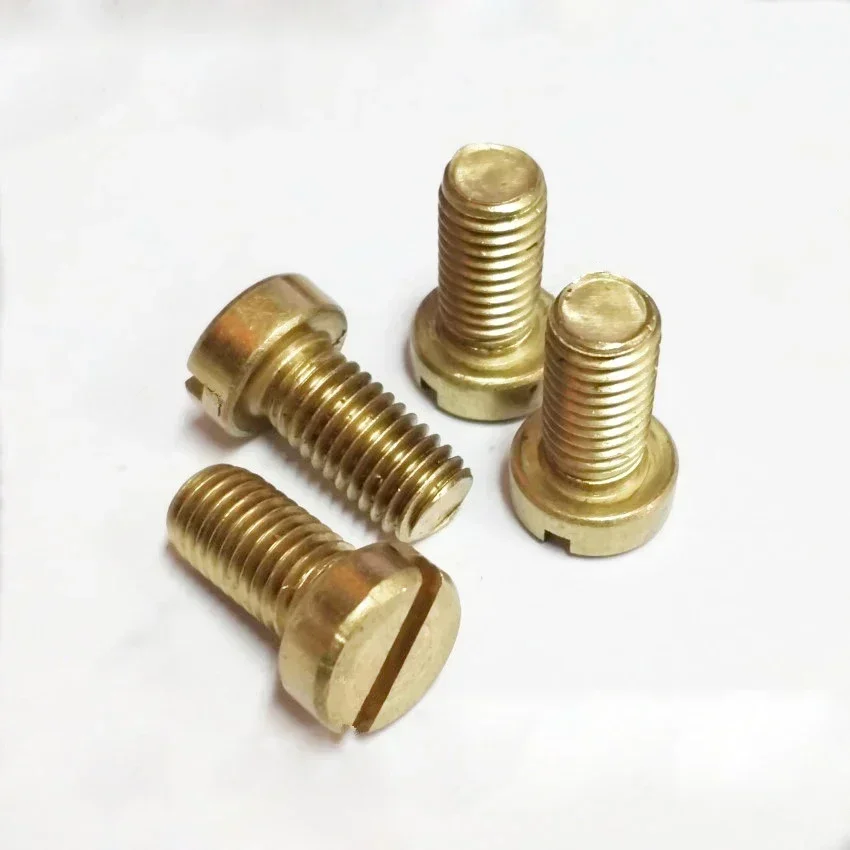 

lVeWLffj 20pcs M5 brass household machinery one word screw slotted bolt cylinder head bolts machine screws 6mm-12mm length