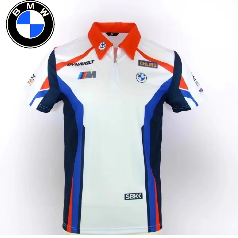 

Оригинальная мотоциклетная футболка BMW Racing Team DH MTB, рубашка поло для бездорожья, летняя мужская и женская быстросохнущая дышащая майка для верховой езды
