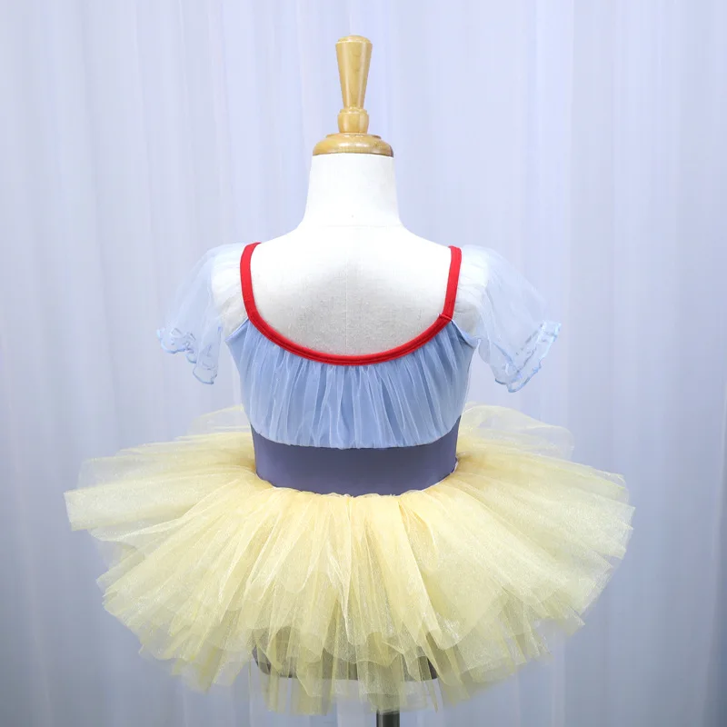 نمط جديد مريح لينة للأطفال الباليه توتو ممارسة الرقص ارتداء للفتيات سنو وايت أداء زي مع تنورة منتفخة #3