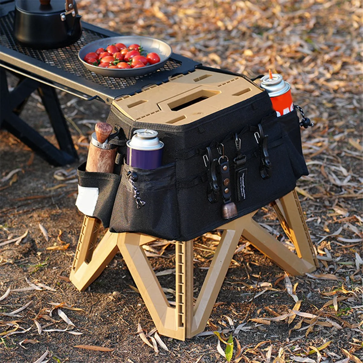 

ISE MOUNT Folding Stool Seat Cover Oxford Cloth Protective Cover Portable Expansion Cover Portable Tool Bag Black
