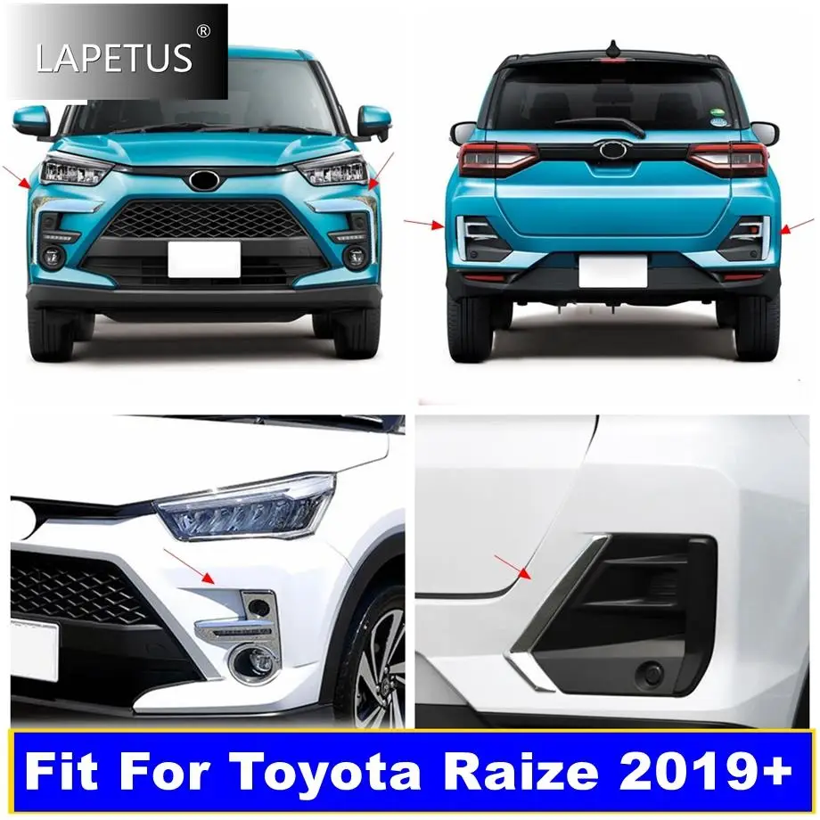 

ABS Front Rear Bumper Fog Lights Lamps Frame Eyebrow Stripes Cover Trim For Toyota Raize 2019 2020 2021 Car Exterior Accessories