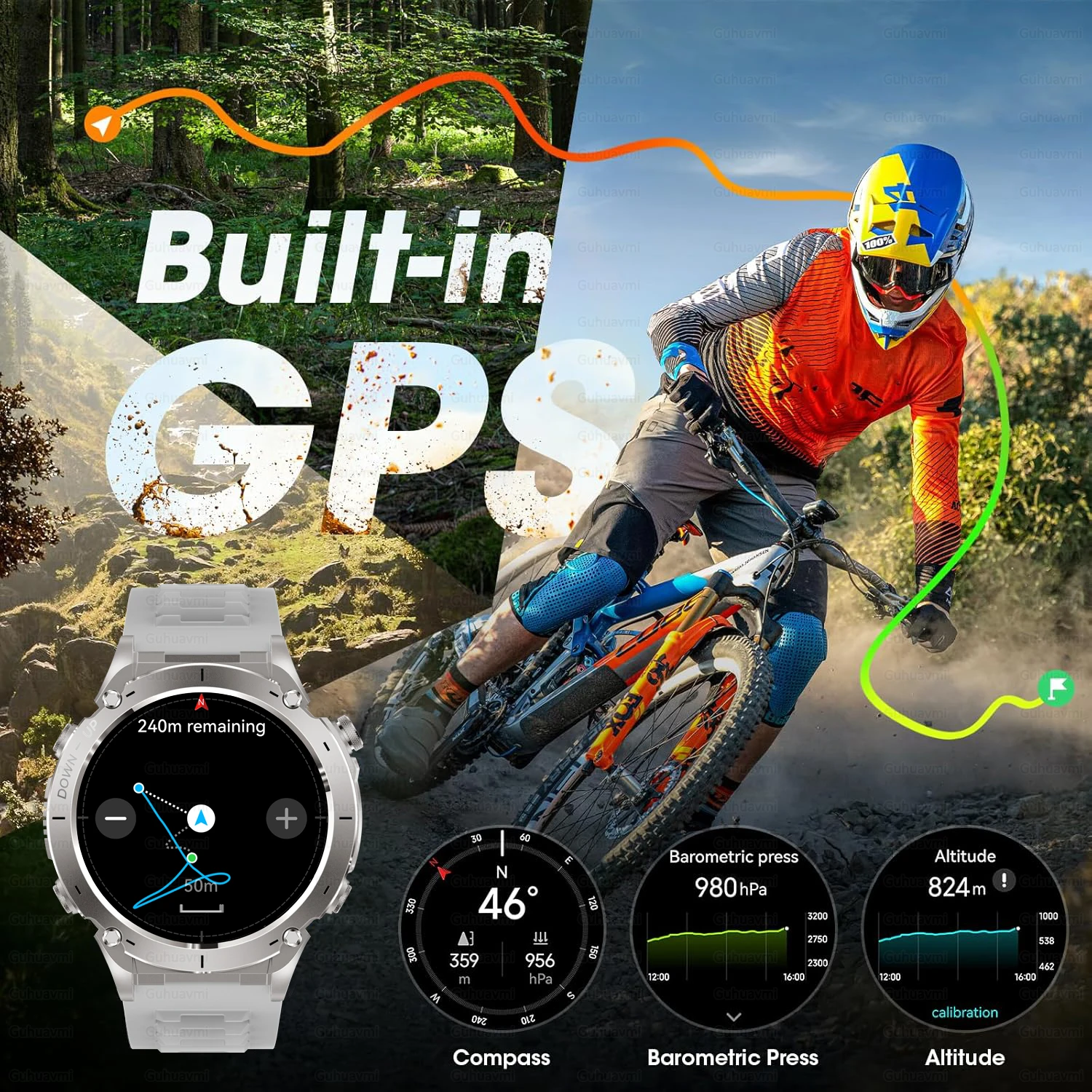 GPS relógio inteligente 10atm à prova dwaterproof água amoled embutido banda dupla gnss bússola militar esporte smartwatch masculino 2025 novo para xiaomi ultra