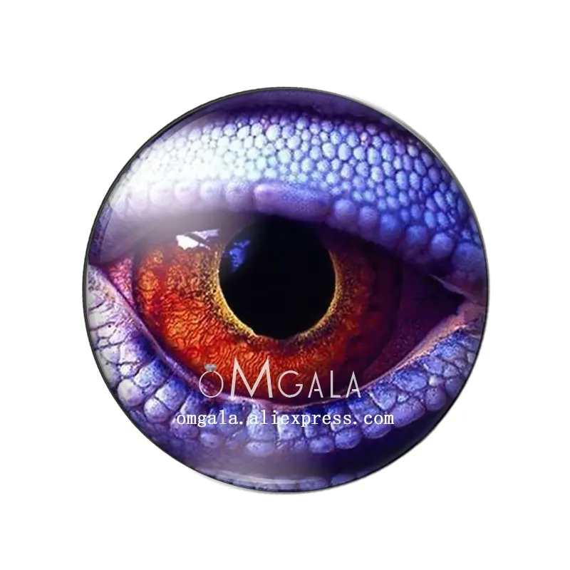 Dragon Snake Owl Cat Tiger Animals Eyes 12mm/14mm/18mm/20mm/25mm/30mm Round photo glass cabochon demo flat back Making findings