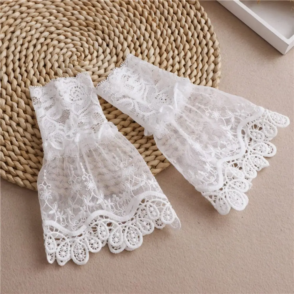 

New Embroidery Fake Cuff Detachable White False Sleeve Cuffs Sweater Cuffs