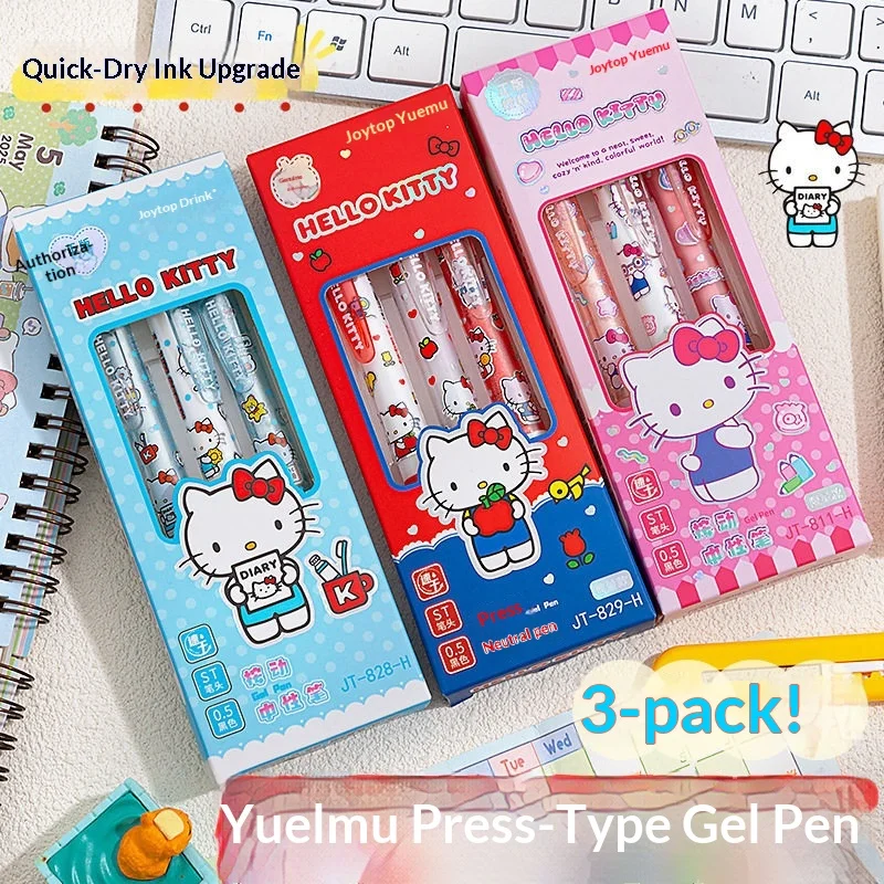 

Cartoon Hello Kitty Kuromi Telescopic Gel Pen Quick Drying Smooth 0.5mm Used For Student Exam Homework Writing School Gift