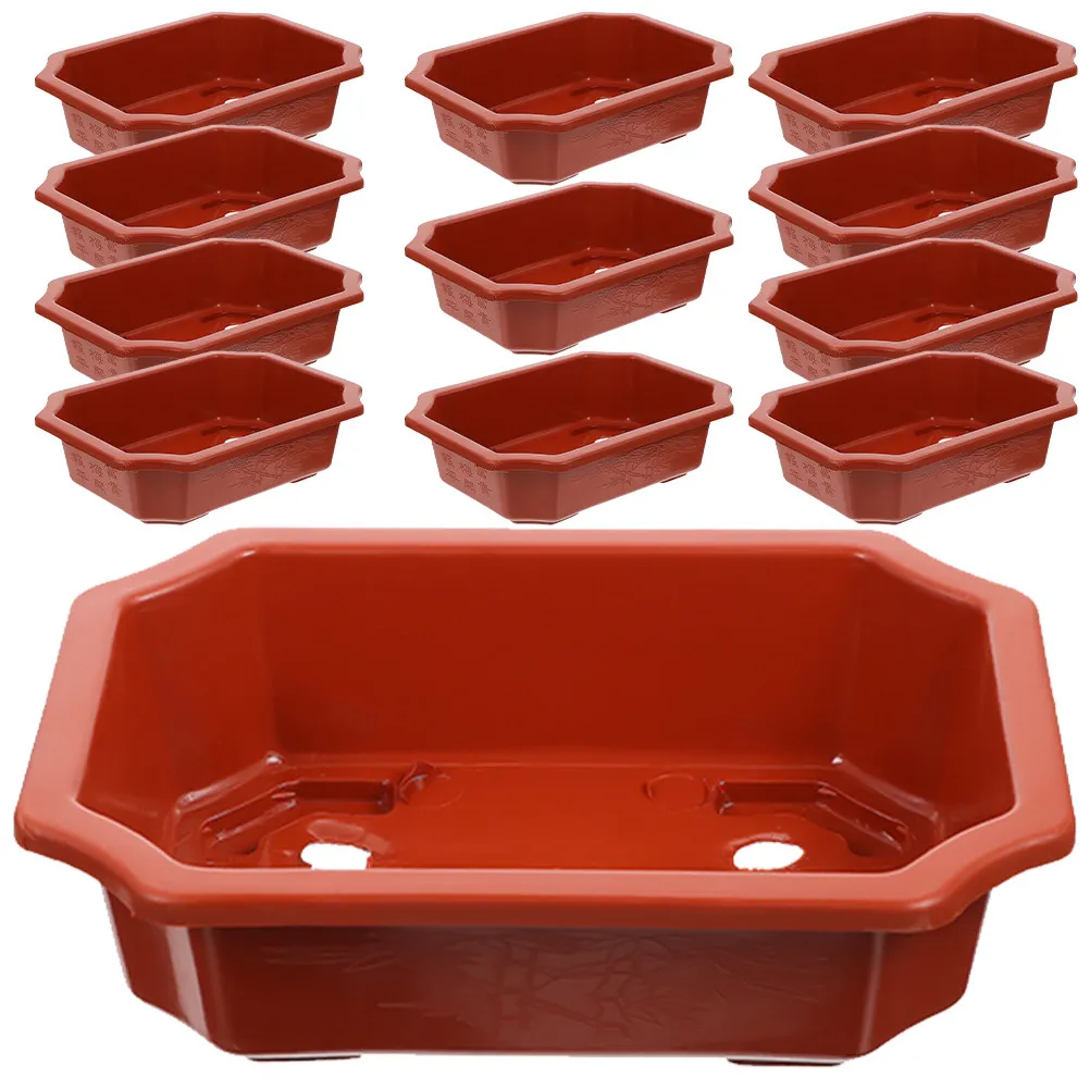 

12Pcs Plastic Flower Pots Small Planter Thickened Balcony Plant Container Breathable Drainage Holes Home Decorative Indoor Plant