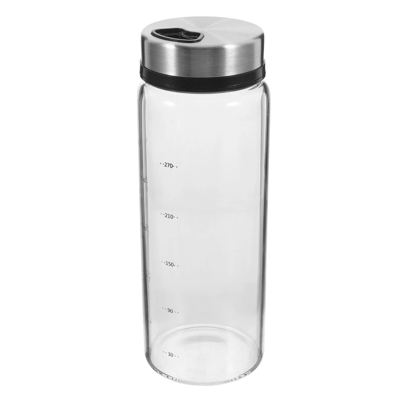 500Ml High Borosilicate Glass Spice Shaker Rotary Stainless Steel Cover One Hand Operation for Salt Pepper Flour Cocoa Powder