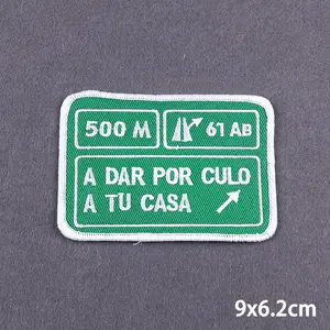 رقعة سوداء مع مكواة سلوجون على بقع للملابس DIY التطريز زينة الصمامات التصحيح DIY الحديد ملصقات شارة أعلى 10 مبيعات تطريز الملابس زين - No7