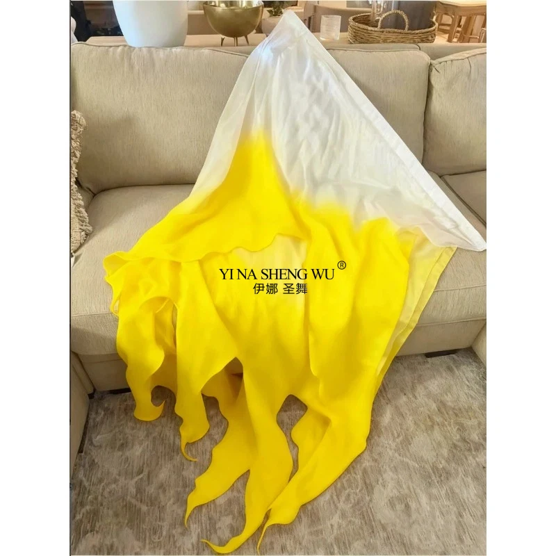 Bandeiras flexíveis de adoração de dança de louvor propético, andorinha de igreja, bandeira de cauda de 3 camadas, streamer de seda real, retângulo, bandeiras de ministério de dança