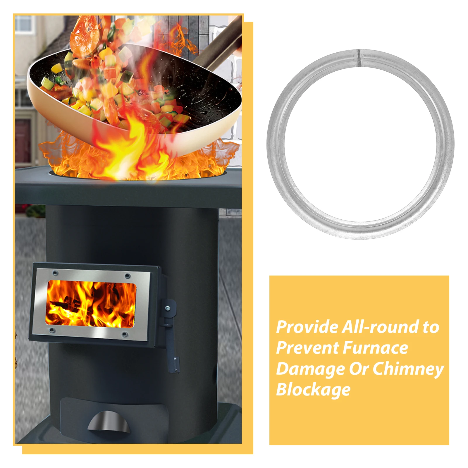 

Wood Accessories Durable Iron Stove Ring Smooth Surface Easy Clean Anti Wear Replacement Rings Fireplace Accessory Household