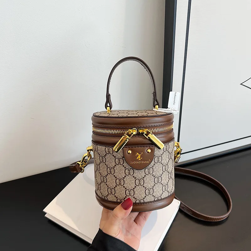 

Round-shaped bag - women's hand-held water bucket bag - versatile cross-body bag - casual shoulder bag - bucket-shaped