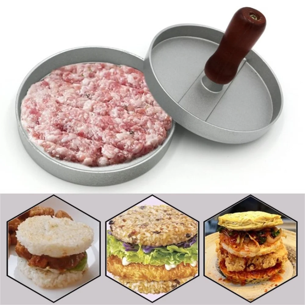 แฮมเบอร์เกอร์ Maker Hamburger Press Round Shape Non-Stick Chef ทอดแฮมเบอร์เกอร์เนื้อย่าง Burger Press Patty Maker