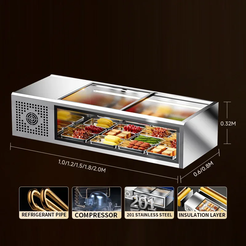 Countertop Refrigerated Display Cases, Mobile Freezers, Commercial Refrigerated and Frozen Barbecue Display Cases (Customized)