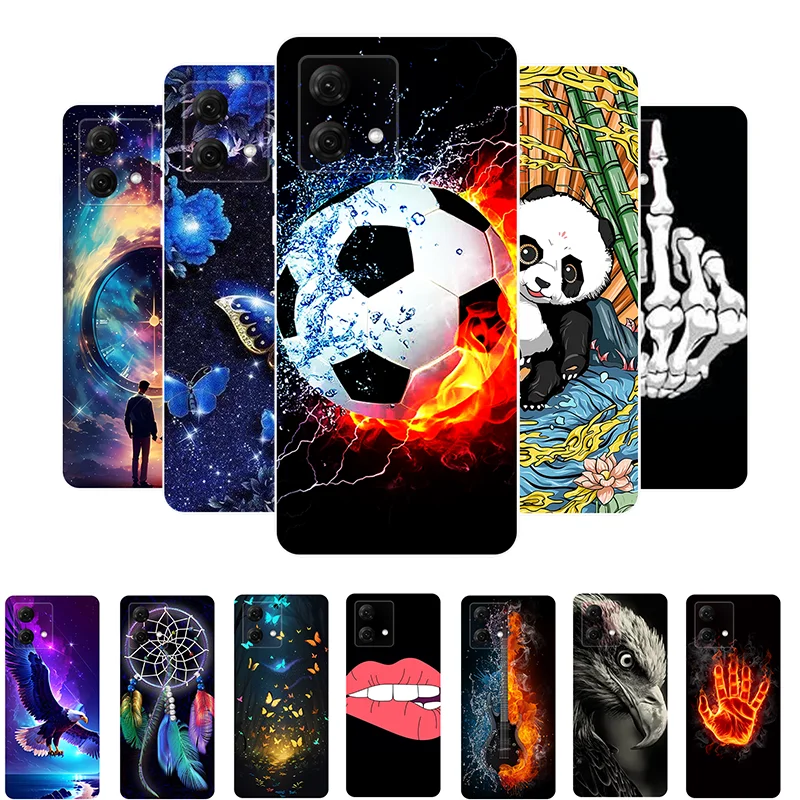 Funda para Motorola Moto G84, Funda Moto G84 Carcasa de Silicona Suave TPU con Diseño de Fútbol para Moto G 84, Fundas para Teléfono MotoG84