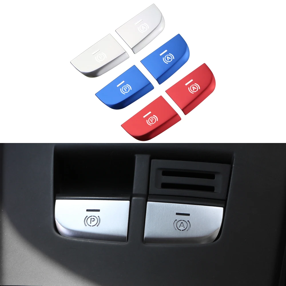 Car Electronic Handbrake Hand Brake Button Cover Sticker Trim for Audi A3 8V 2013 2014 2015 2016 2017 2018 2019 Accessories 2Pcs