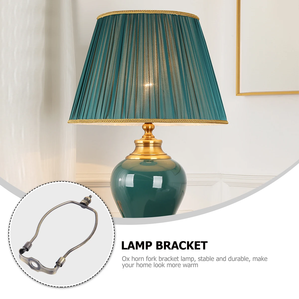 

1pc 10Mm Frame Lamp Harp Holder Bracket 6 Inch Bronze Horn Light Bracket Harp Holder For Lamp Shade
