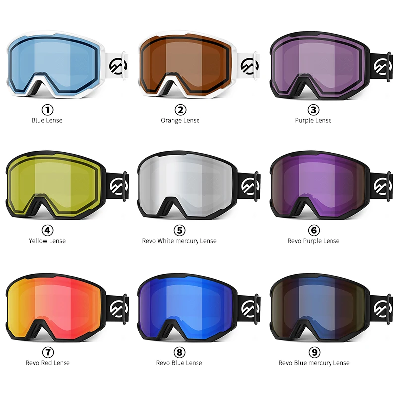 Yijia Optical Custom LOGO Ski Goggles OTG Snowboard Goggles Adult UV Protection OEM ODM Anti-Fog Lens Snow Goggles Ski Glasses