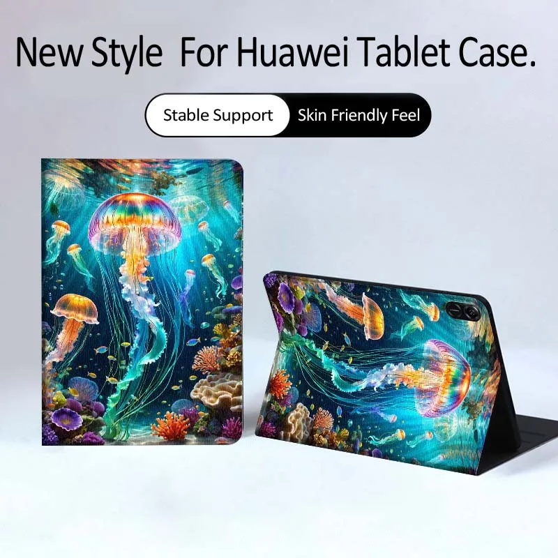 

Underwater Jellyfish Scene For Huawei MatePad Pro Air 12 X Honor Pad 8 V8 9 13 GT GT2 3 12.6 13.3 Inch Tablet Case