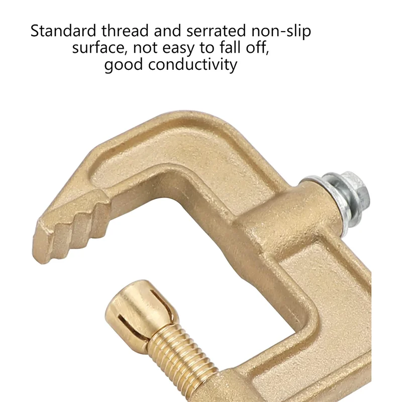 Welding Ground Clamp, 500A Current G-Type Solid Brass Ground Clamp, 43Mm Jaw Width for Tig Mig MMA Welders