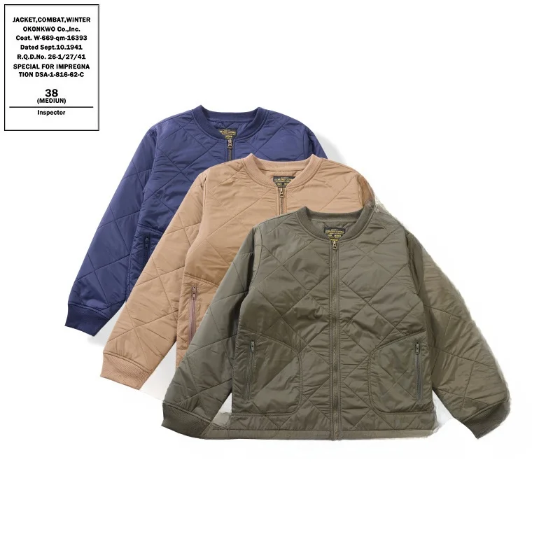 

Improved Version Inner Jaet Cotton Filling CWU Patchwork Jaet Men's Faion Thiened Long Sve Stand Collar