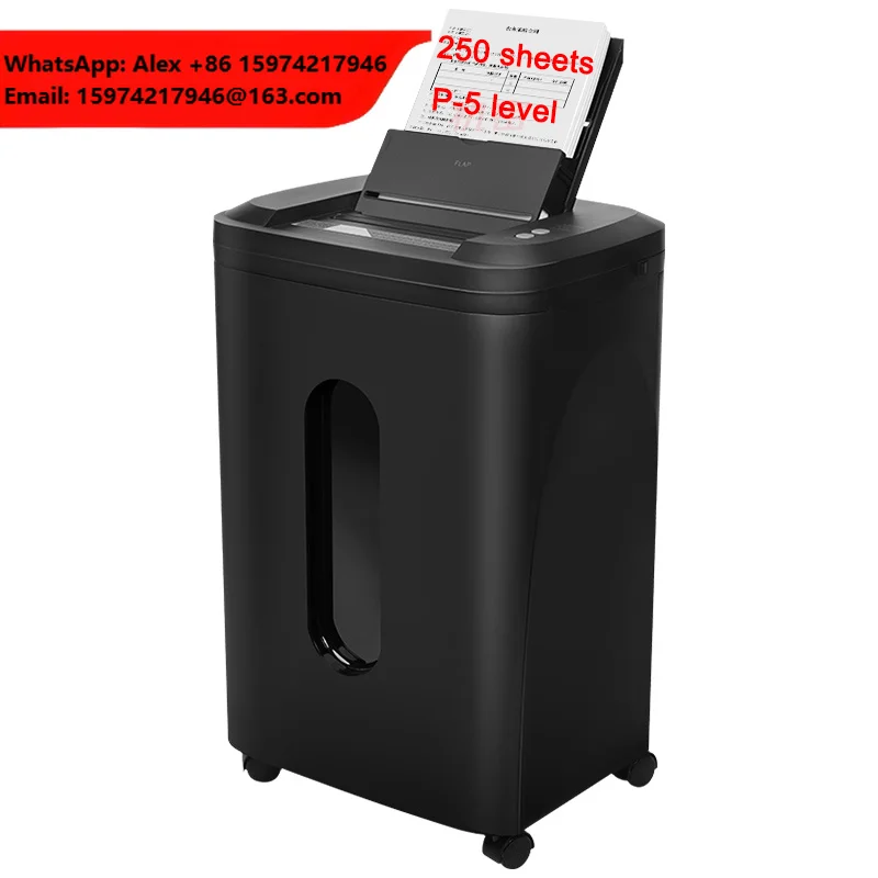COMET Commercial Heavy Duty 250 Sheet Paper Shredder 30Min Non-Stop Auto Feed Micro Cut P-5 Document Shredder 33L Model A8300