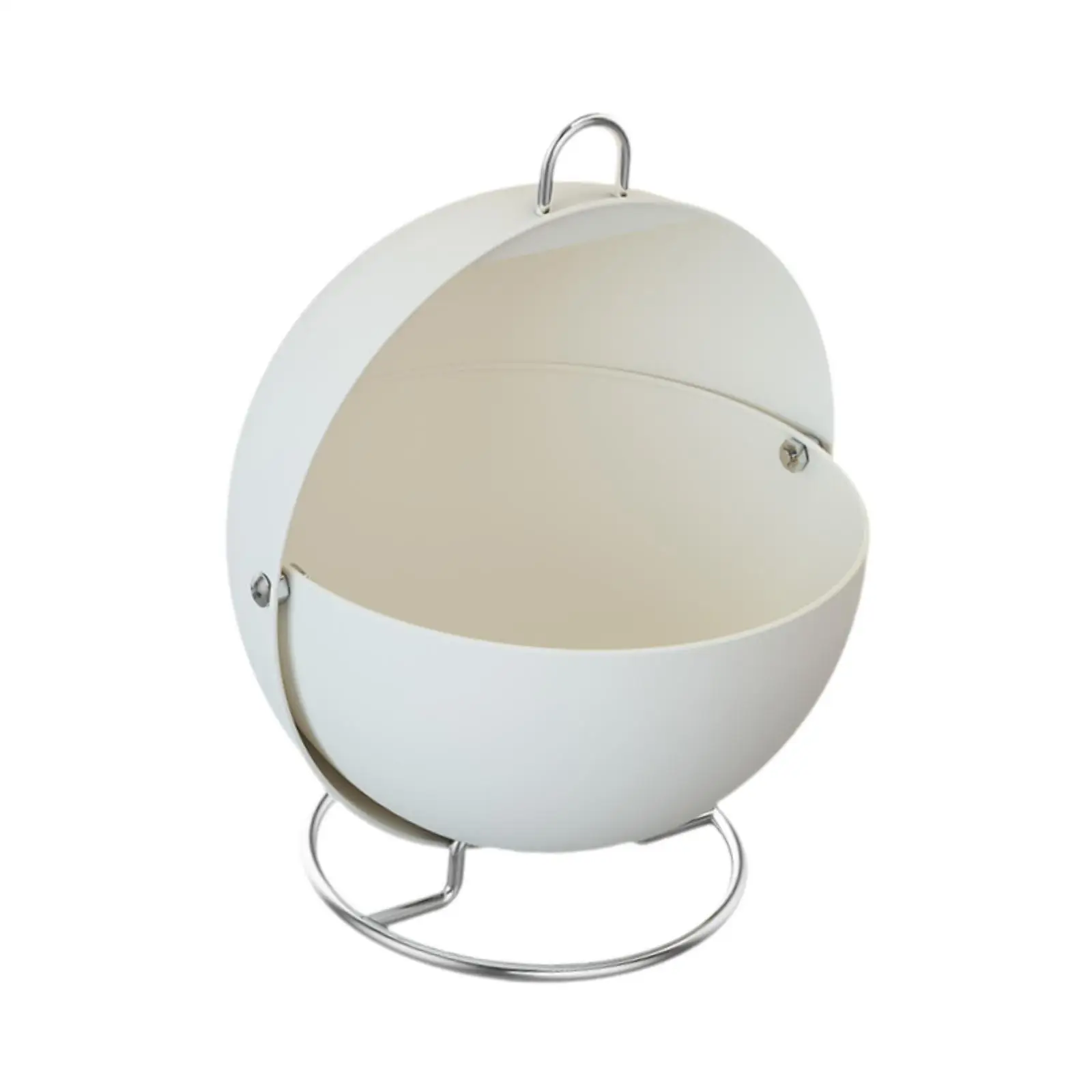 Spherical Storage Bowl Large 25cm Metal Roll Top Lid Organizer Multifunctional Serving Container for Appetizers