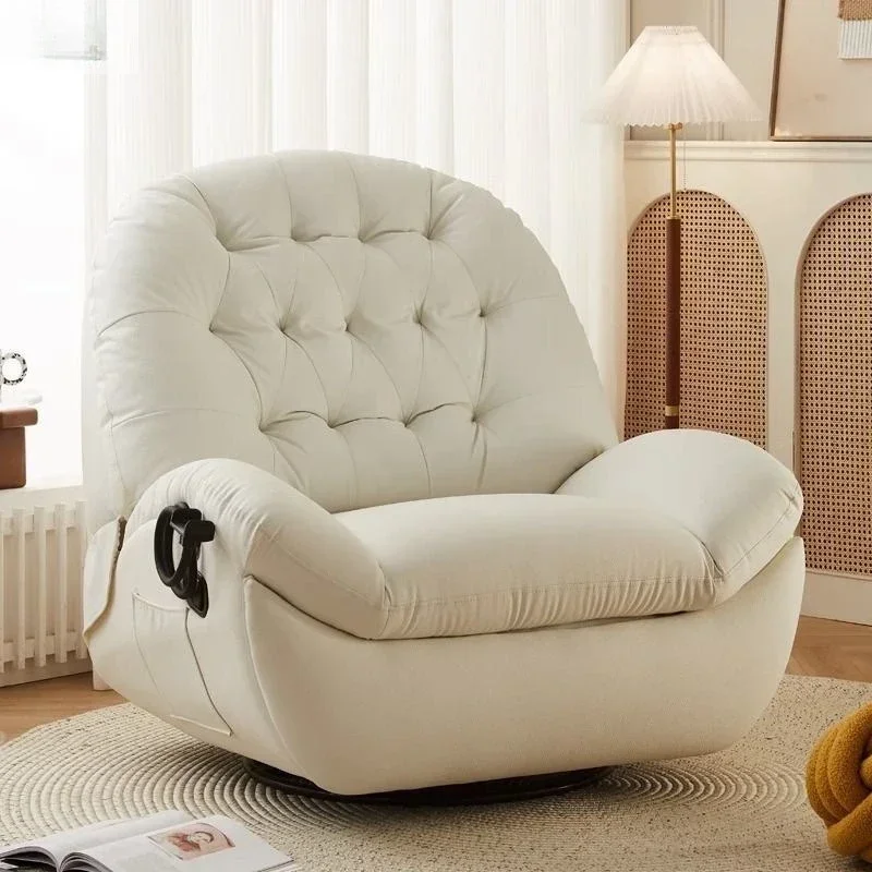 Rotating first-class leisure electric recliner, lazy sofa multi-functional space bedroom living room single sofa rocking chair