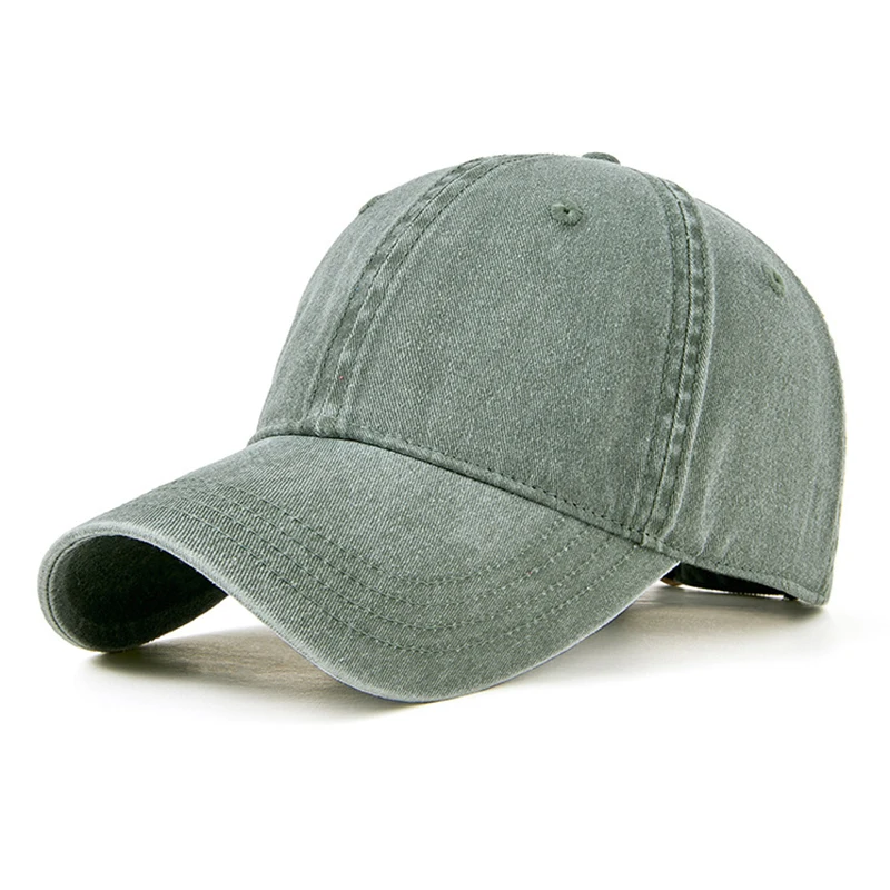 High Quality Large Size Denim Baseball Cap for Men Distressed Dad Caps Vintage Cotton Big Head