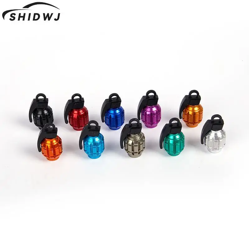 1PC Aluminum Car Tire Valve Cap Grenade Alloy Tyre Valve Stem Cover Air Dust Cap Tire Valve Truck Bike Wheel Rim Valve Stem Cap