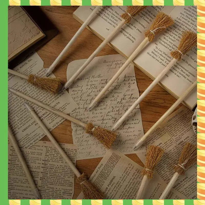

AB53 42PCS Witch Broom Stick Pencils Halloween Wizard Wand Pencils For Theme Party Gift Goodie Bag Fillers