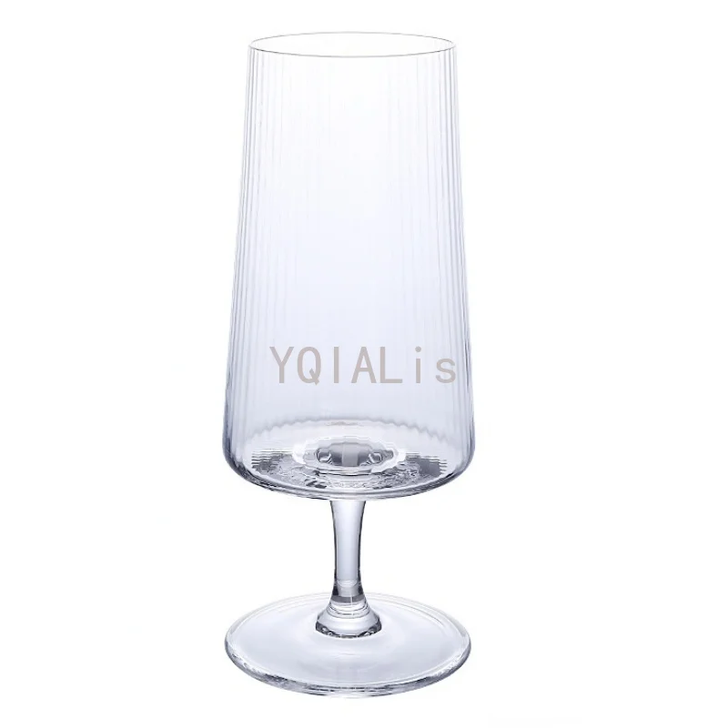 Vertical Pattern 200-550ml Lead-Free Crystal Glass Goblet Red Wine Champagne Whiskey Cup Juice Dessert Bowl Fashion Drinkware