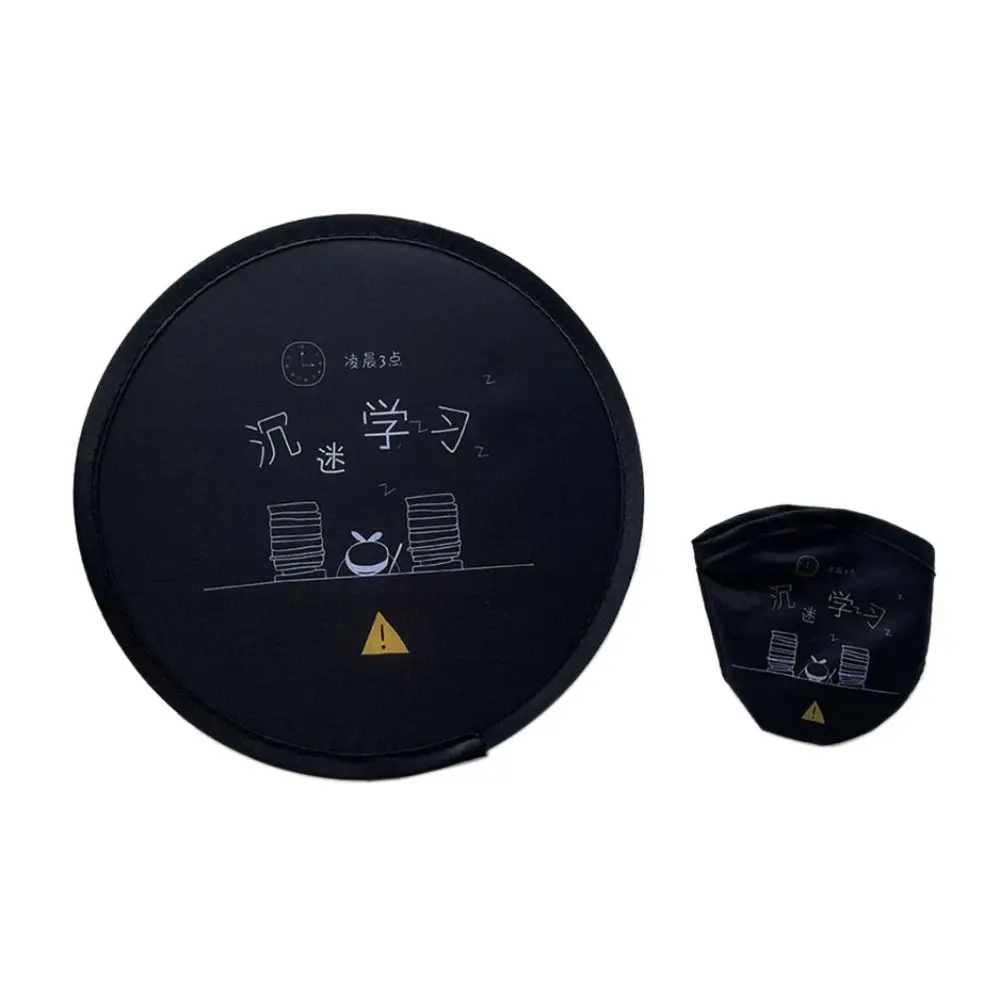 

Kid Flying Disc Fan Decorative Mini Flying Disk Fan Round with Pocket Hand Fan Collapsible Fan Cartoon Pocket Fan Outdoor