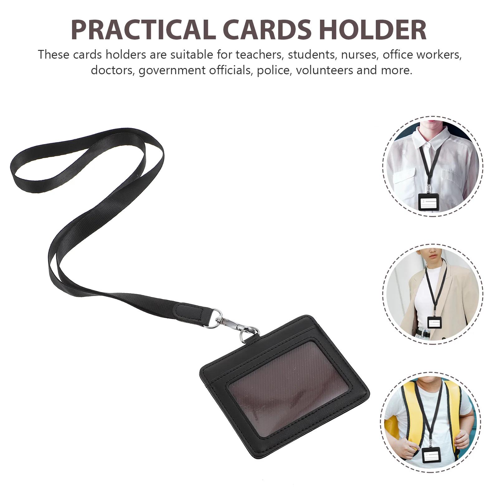 

ID Card Holder Lightweight Practical Long Time Use Easy Access Badge Cover Hanging Portable Multi function Work Cards Holder