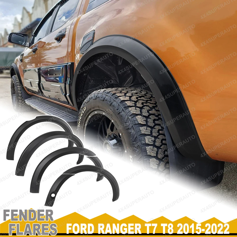 

4'' FENDER FLARES WHEEL ARCH EXTENSION FOR FORD RANGER WILDTRAK XL XLT T7 T8 2020 2021 2022 UNIVERSAL STYLE CAR ACCESSORIES
