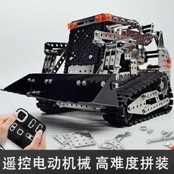 2.4G 10CH RC Tracked Dump Truck SW (RC) 008 DIY Stainless Steel Assemble Forklift Bulldozer Crane Vehicle Metal RC Car Model